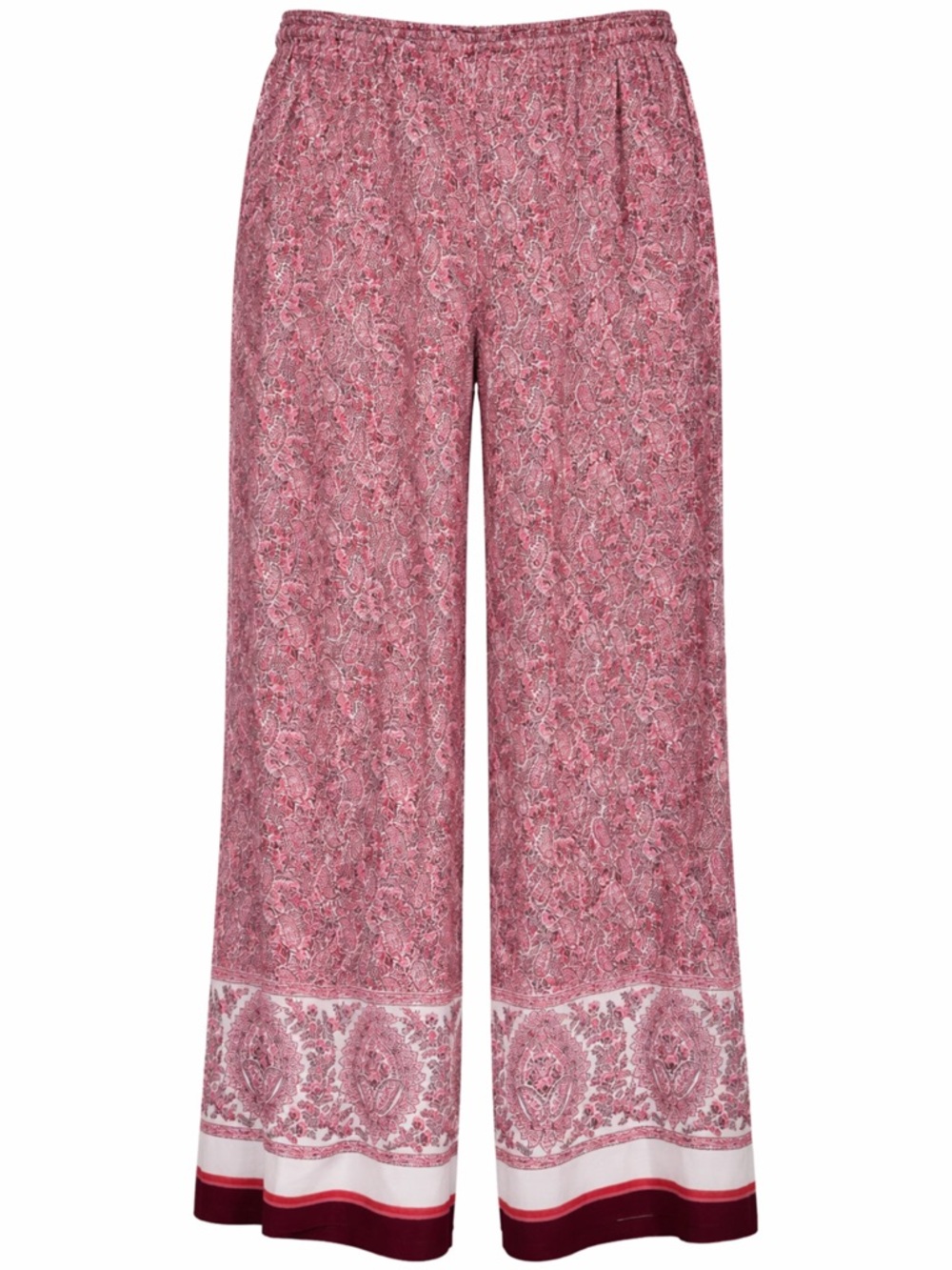 J. Jill Women's Cropped Paisley Print Rayon Pull-On Pants Size Small